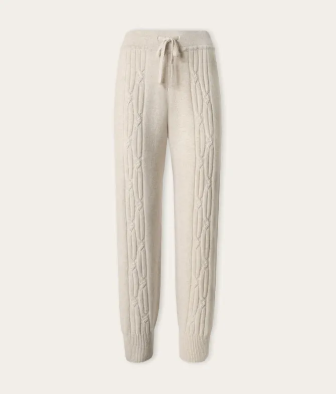 Pantalone a coste intrecciate in Cashmere Ultrasoft