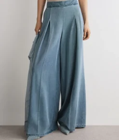 Pantalone ampio delavè