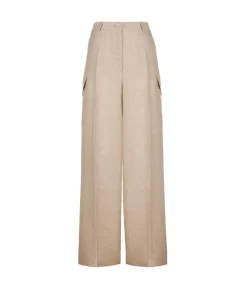 Pantalone cargo in lino