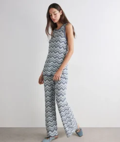 Pantalone chevron lamé