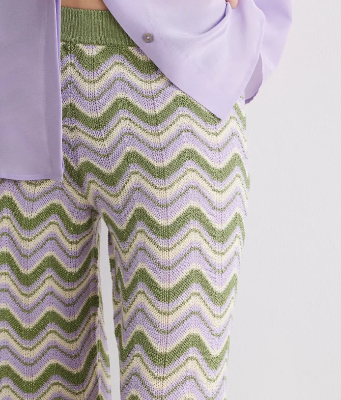 Pantalone chevron lamé