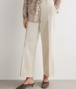 Pantalone con risvolto in cotone