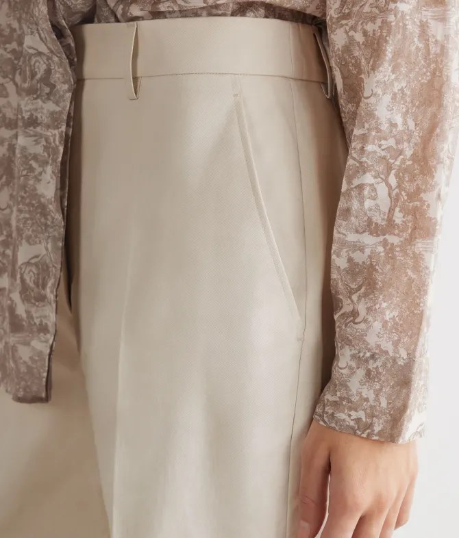 Pantalone con risvolto in cotone
