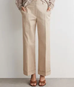 Pantalone con risvolto in cotone