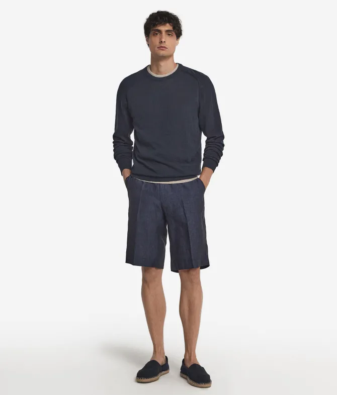 Pantalone corto in lino