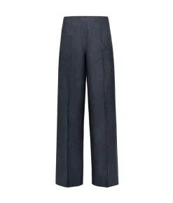 Pantalone dritto in lino lamé