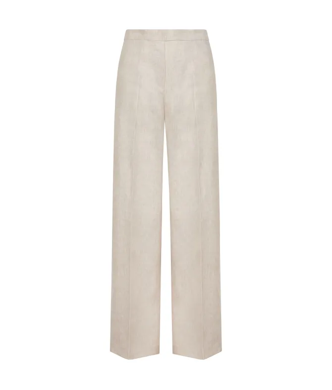 Pantalone dritto in lino lamé