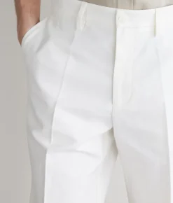 Pantalone gamba larga in cotone e lino