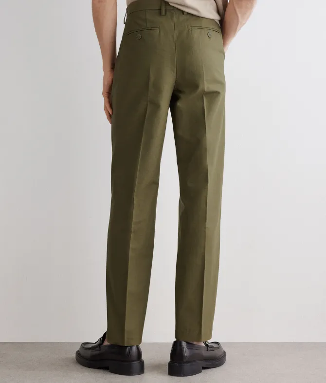 Pantalone gamba larga in cotone e lino