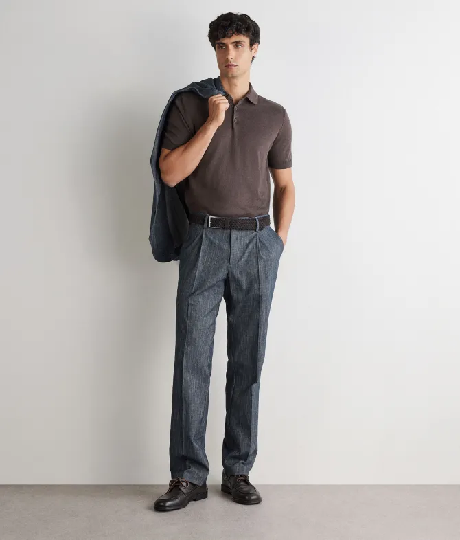 Pantalone in cotone effetto denim