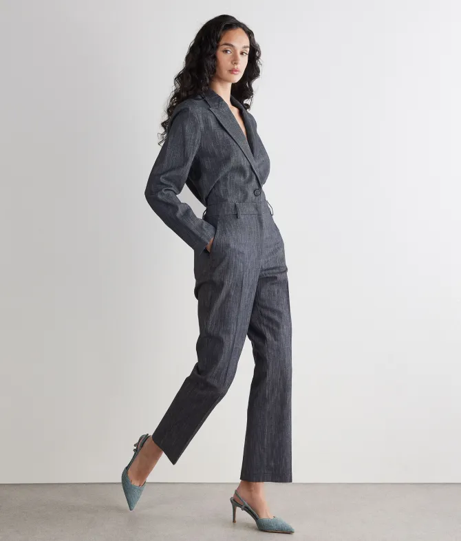 Pantalone in cotone effetto denim
