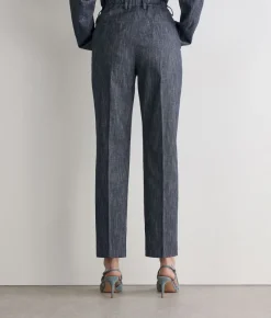 Pantalone in cotone effetto denim