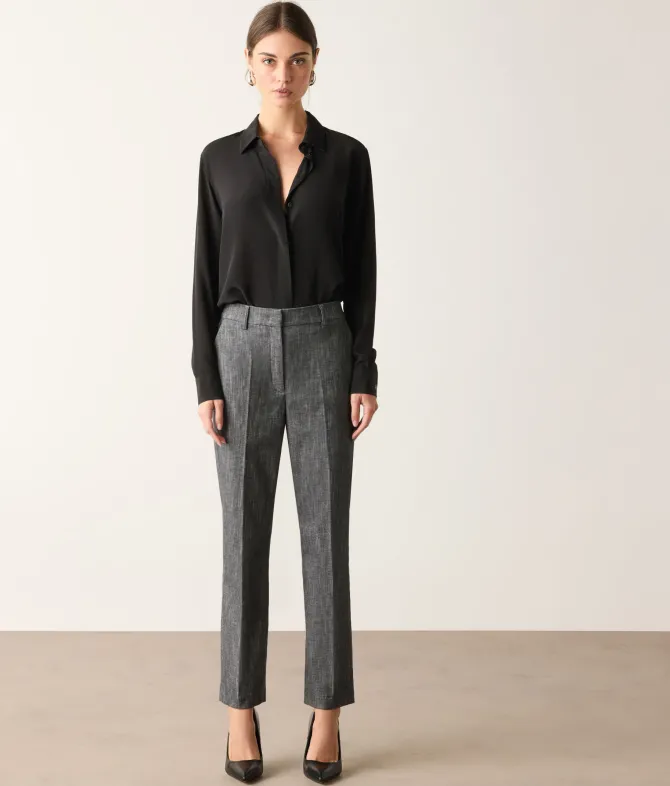 Pantalone in cotone effetto denim