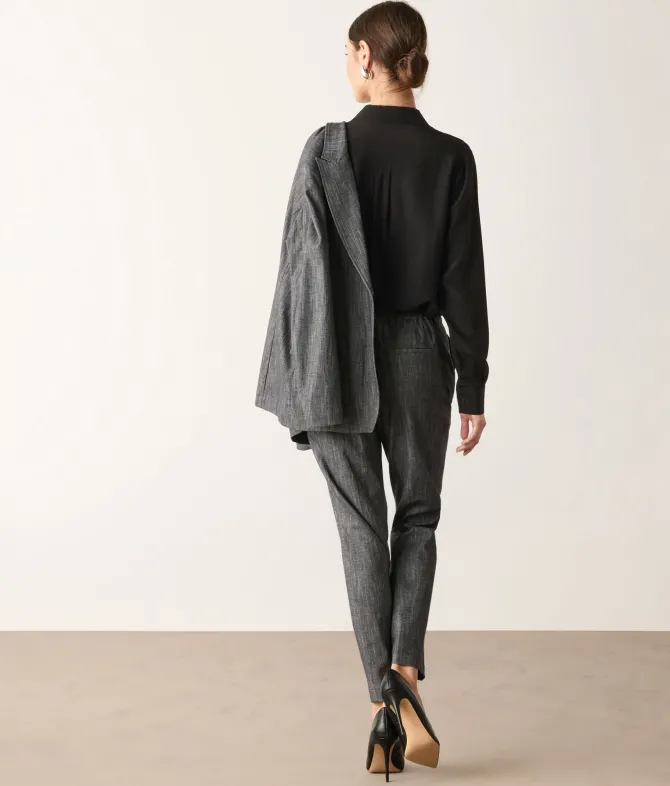 Pantalone in cotone effetto denim