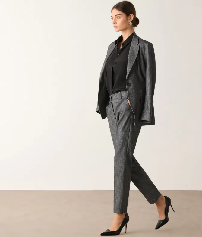 Pantalone in cotone effetto denim