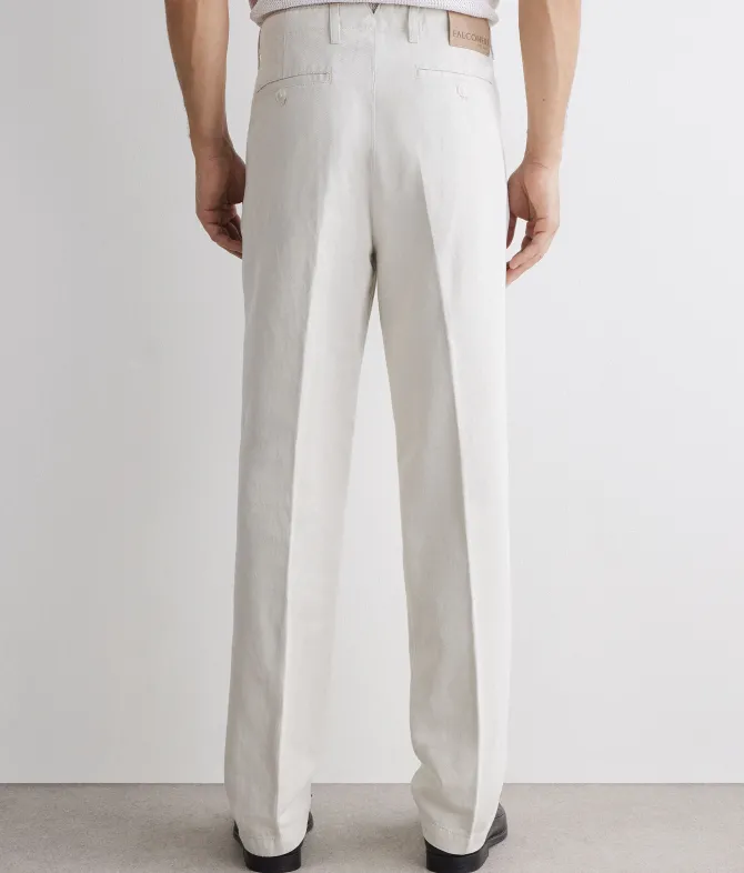 Pantalone in cotone e lino