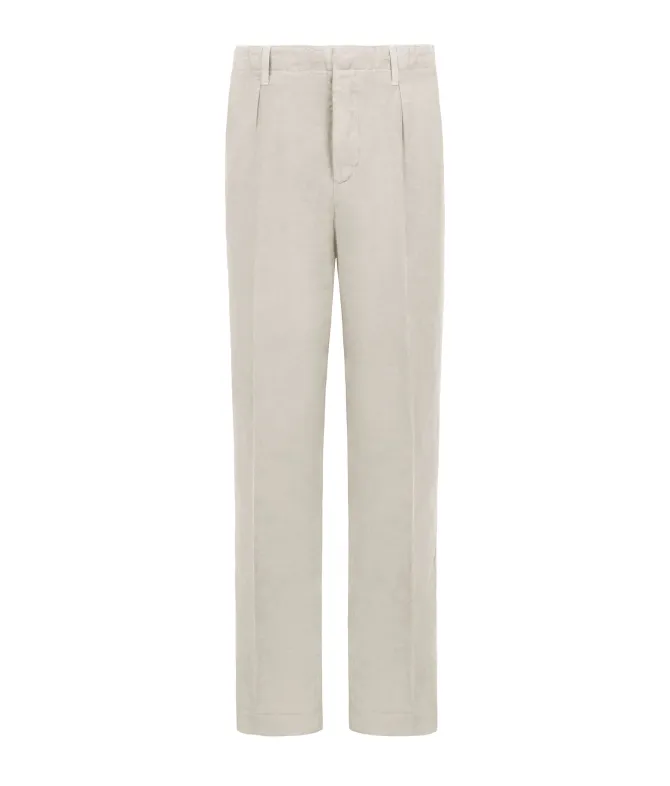 Pantalone in cotone e lino