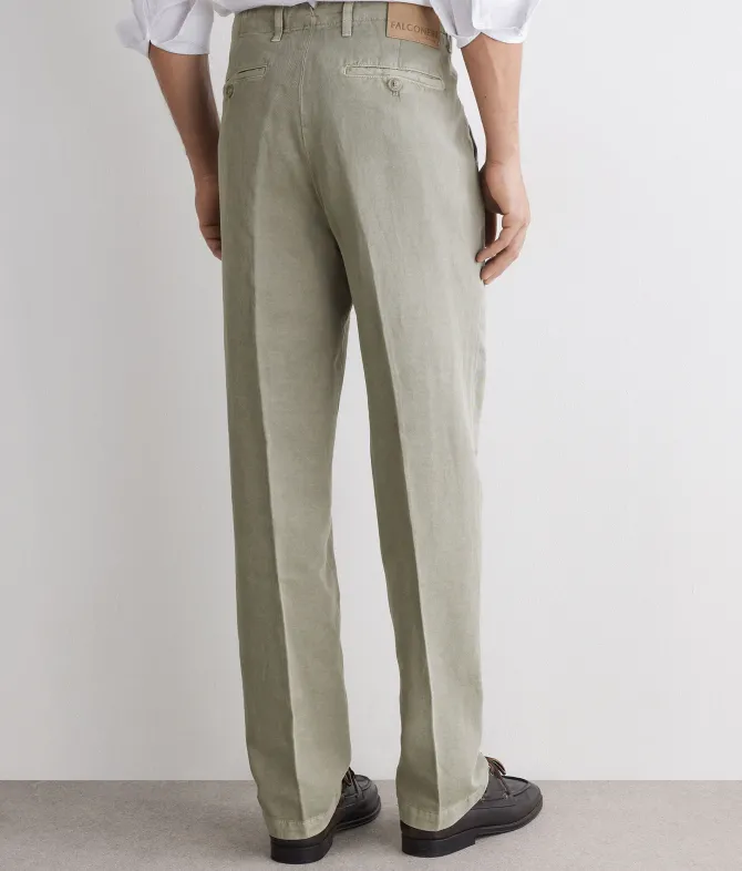Pantalone in cotone e lino