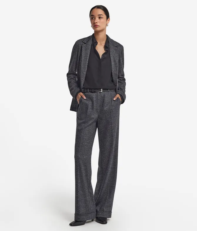 Pantalone in lana spinata
