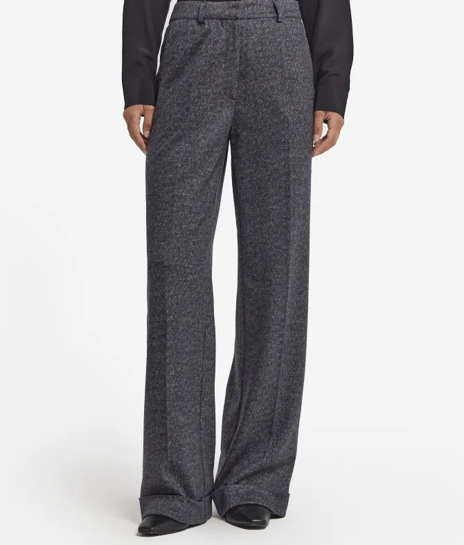 Pantalone in lana spinata