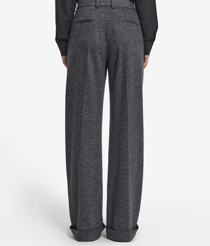 Pantalone in lana spinata