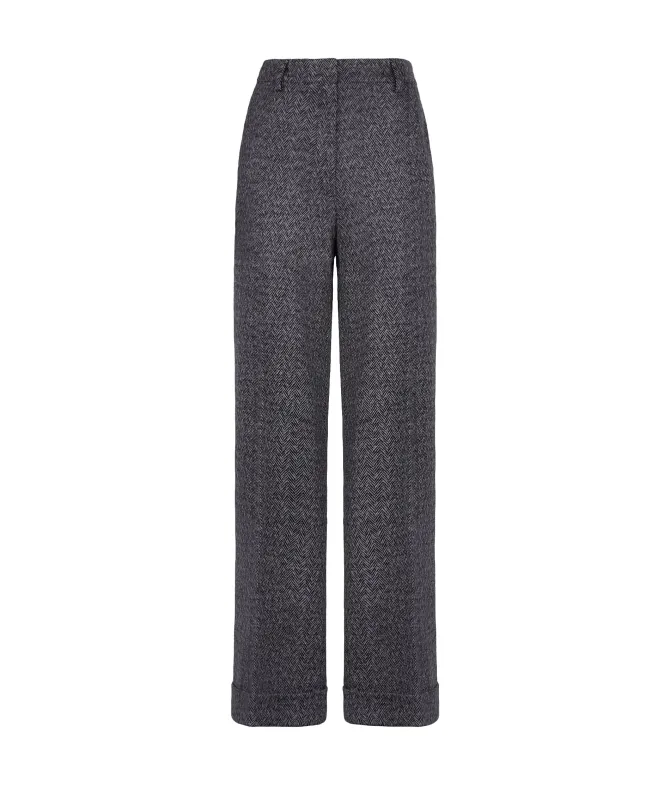 Pantalone in lana spinata