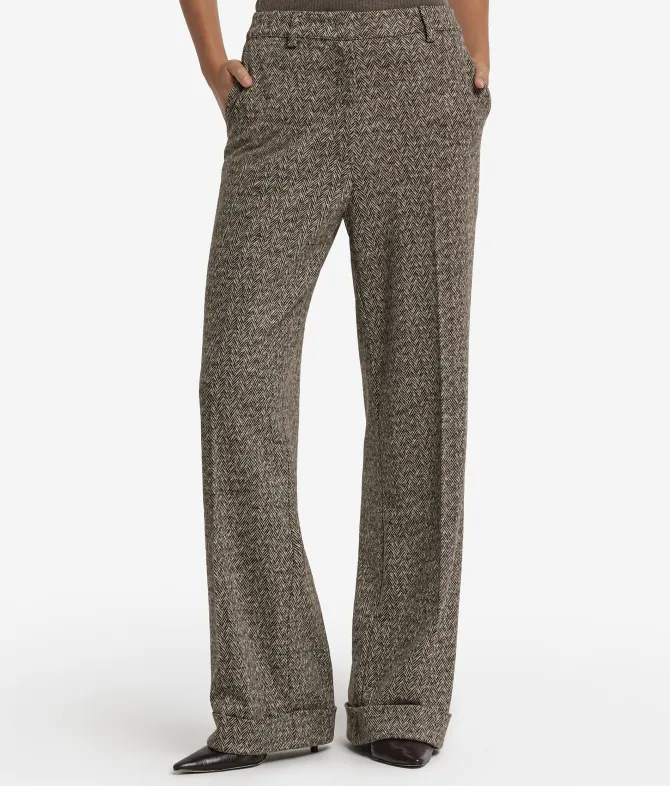 Pantalone in lana spinata