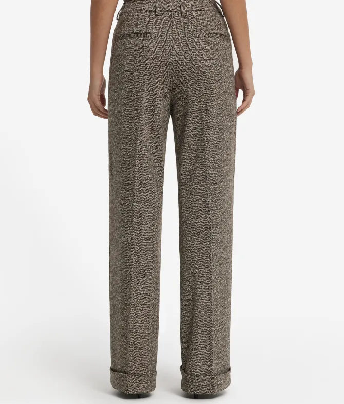 Pantalone in lana spinata