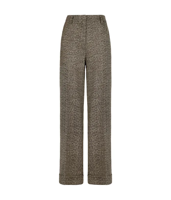 Pantalone in lana spinata
