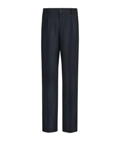 Pantalone in lino gessato