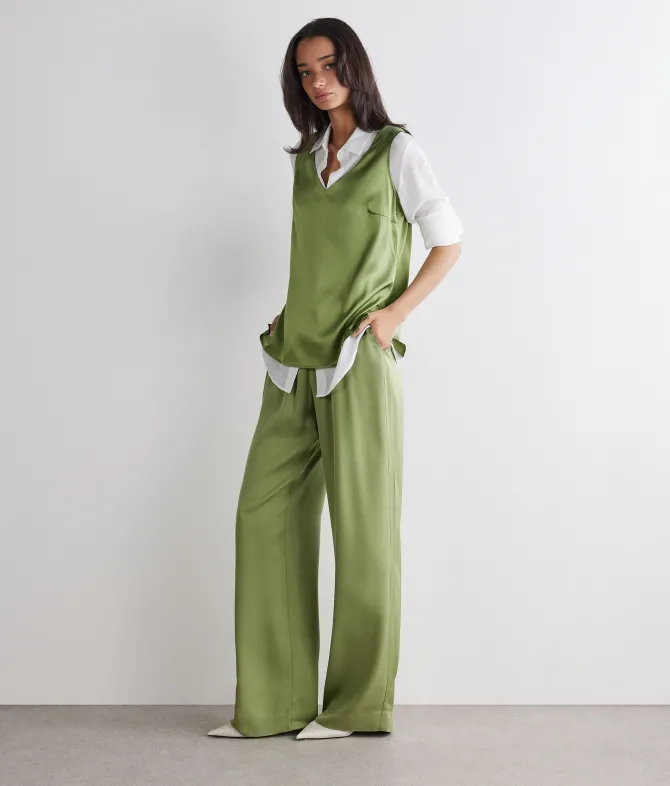 Pantalone in raso opaco