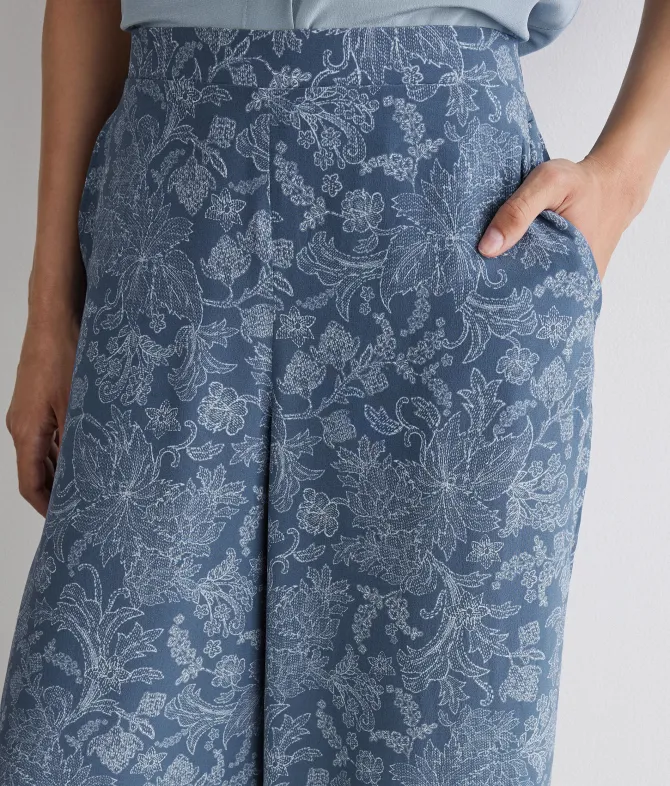 Pantalone in seta stampata