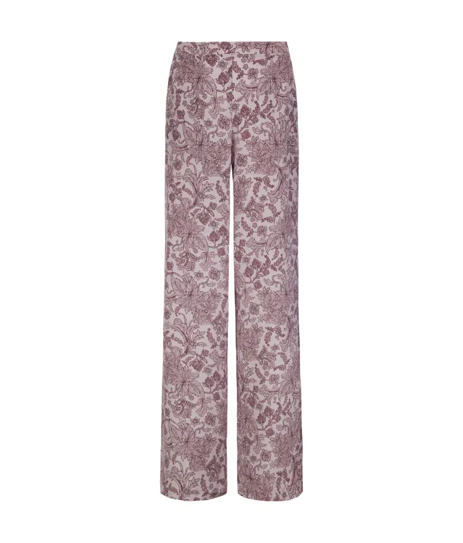 Pantalone in seta stampata