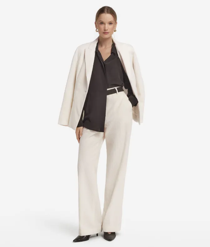 Pantalone in velluto di lana e cashmere