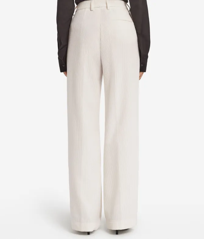 Pantalone in velluto di lana e cashmere