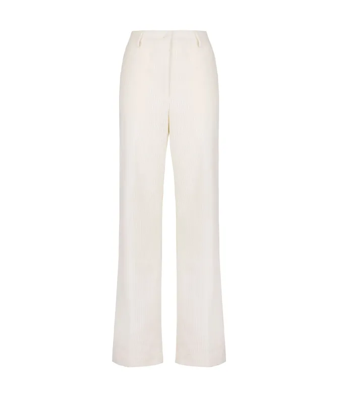Pantalone in velluto di lana e cashmere