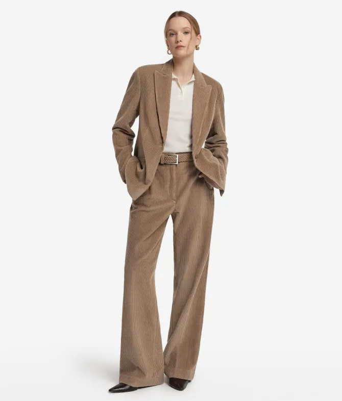 Pantalone in velluto di lana e cashmere