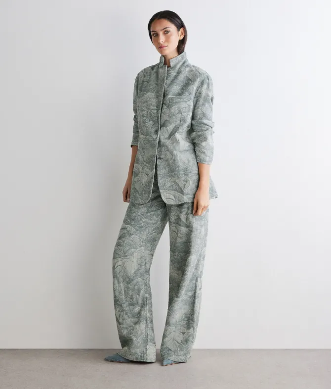 Pantalone jacquard in cotone