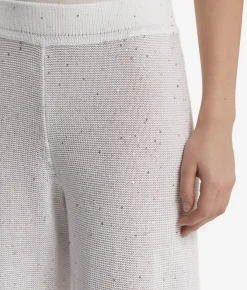 Pantalone palazzo con micro paillettes