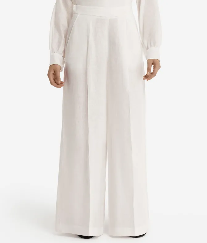 Pantalone palazzo in lino