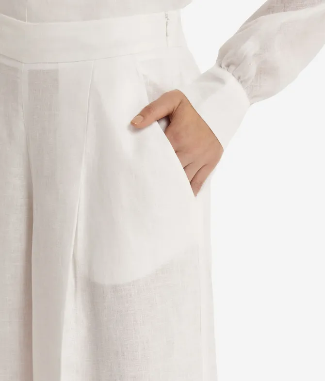 Pantalone palazzo in lino