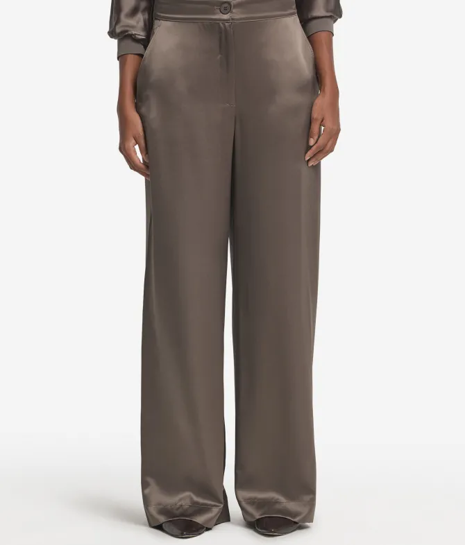 Pantalone palazzo in raso seta