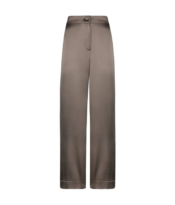 Pantalone palazzo in raso seta