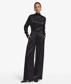 Pantalone palazzo in raso seta