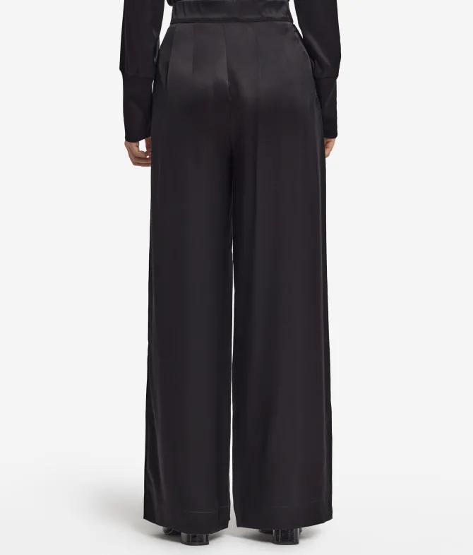 Pantalone palazzo in raso seta
