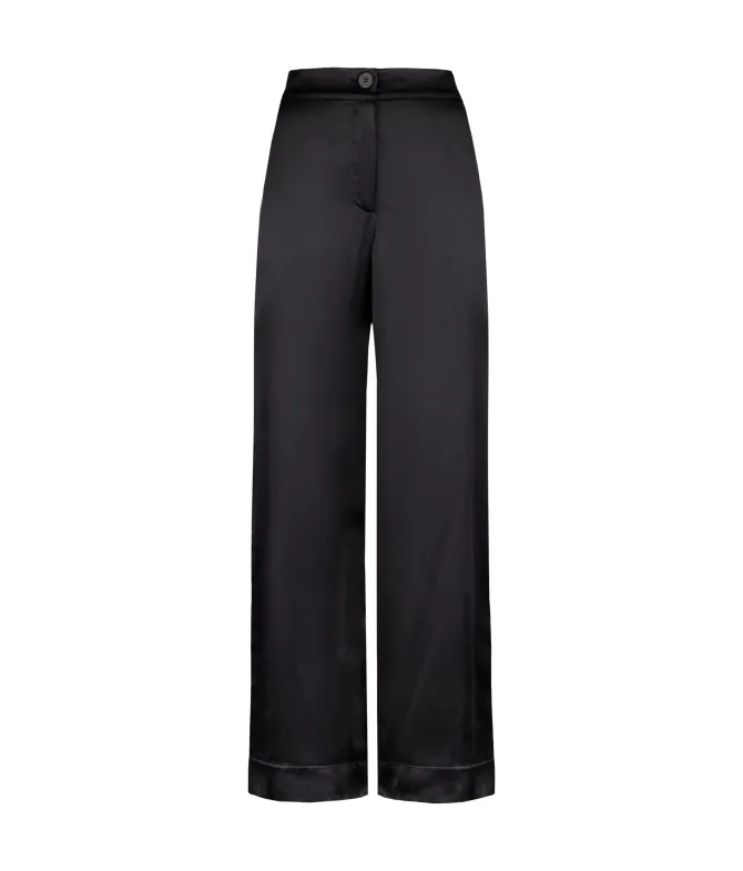 Pantalone palazzo in raso seta