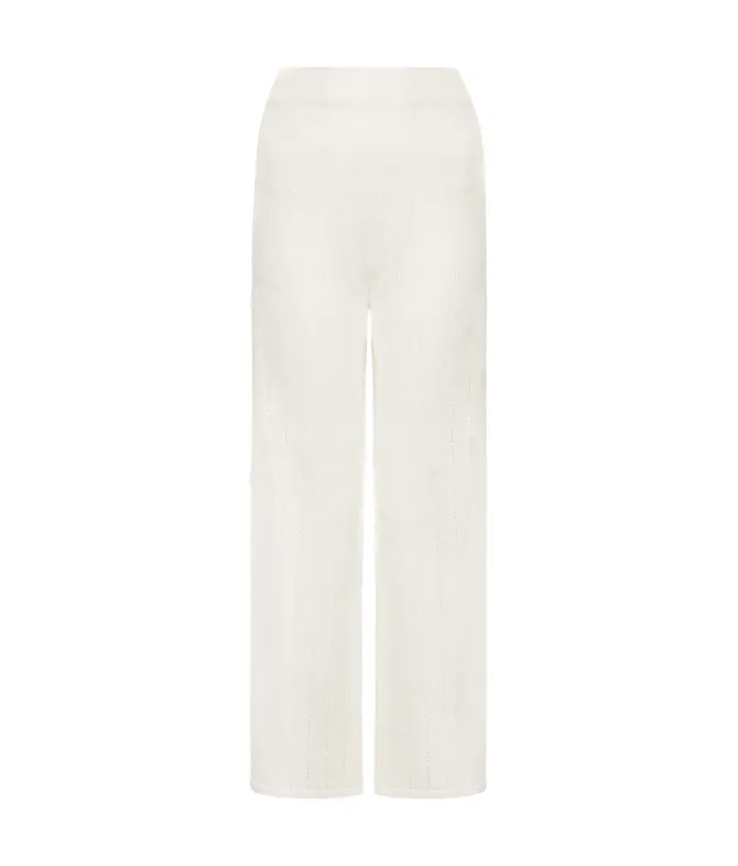 Pantalone punto gessato in lino cotone