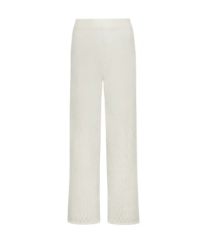 Pantalone punto onda in lino cotone