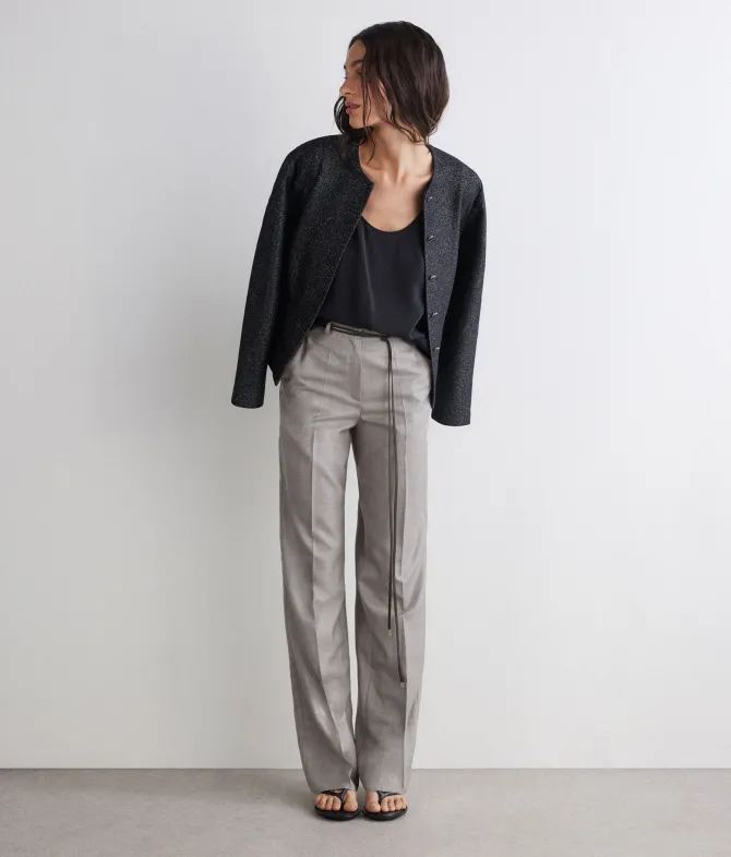 Pantalone sartoriale in cashmere seta