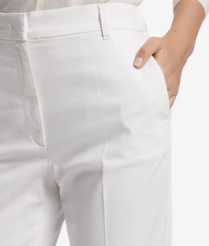 Pantalone sigaretta con zip in cotone